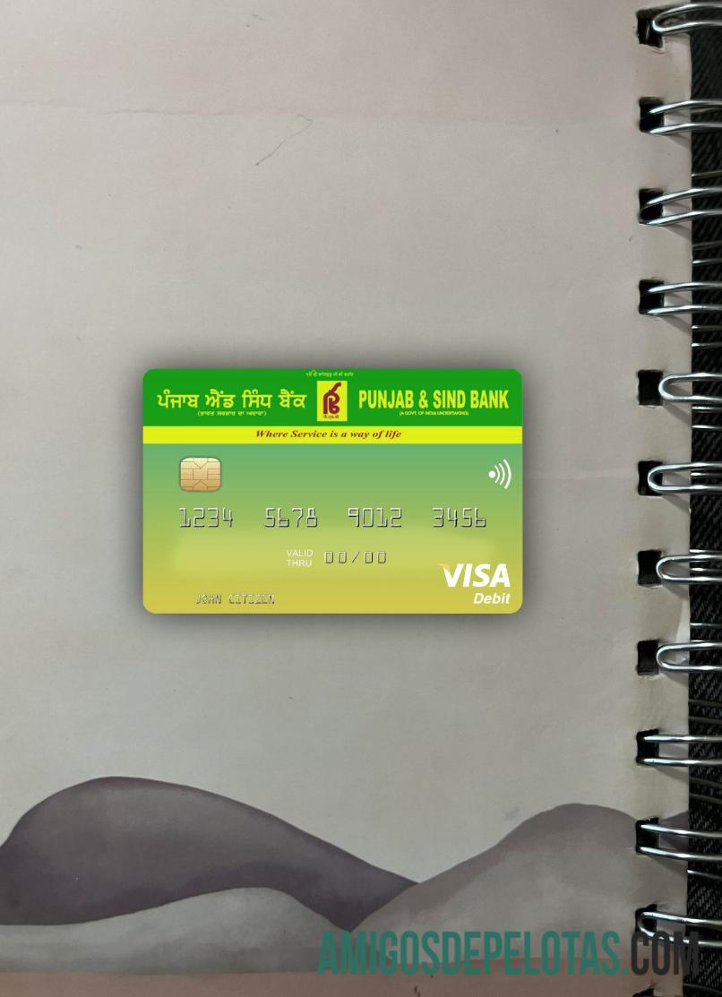 Índia Punjab e Sind Bank Visa Photolook Front exemplo